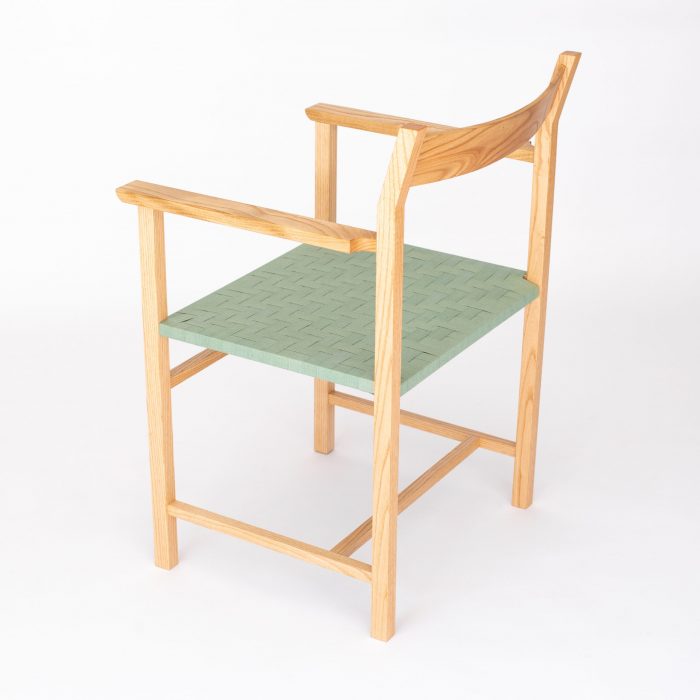 silla asiento trenzado lino